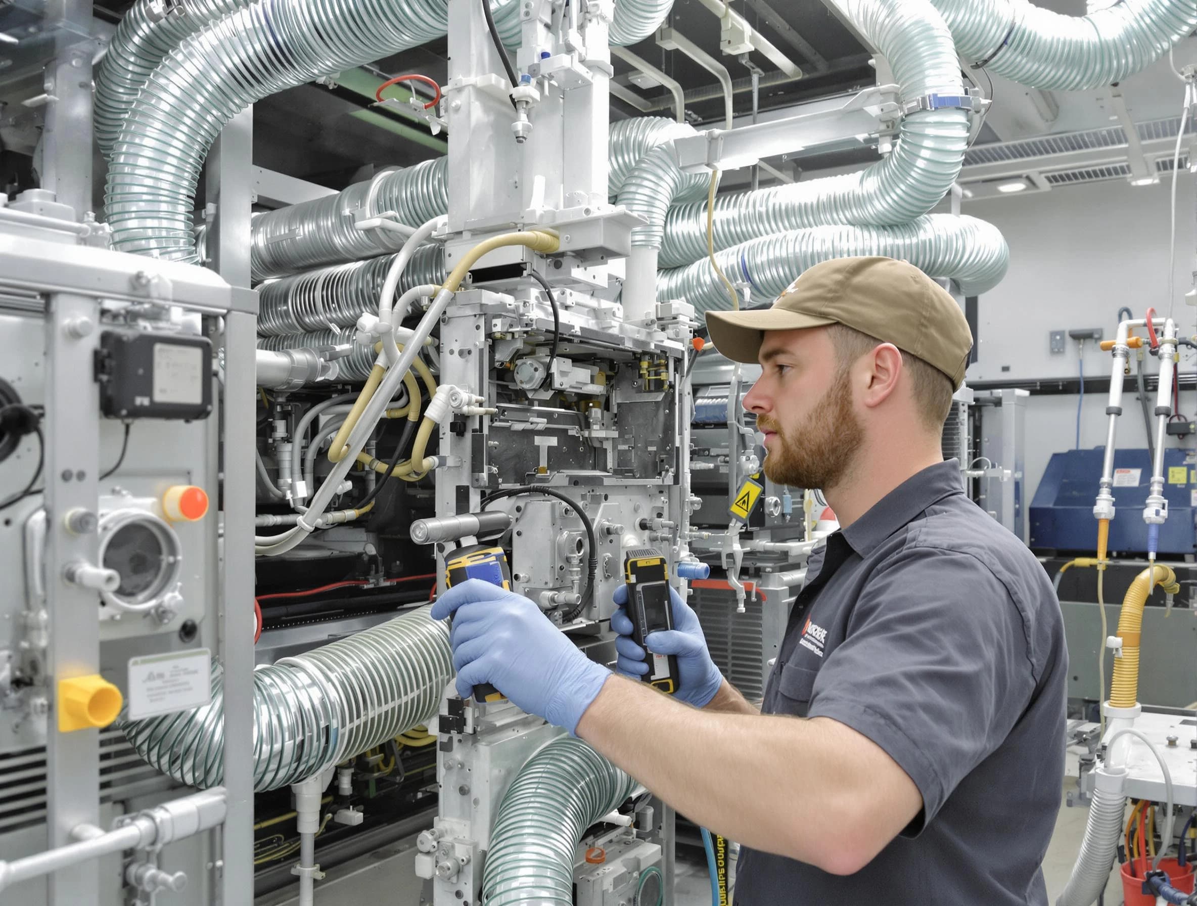 Methuen Town Air Duct Cleaning technician performing precision commercial coil cleaning at a business facility in Methuen Town