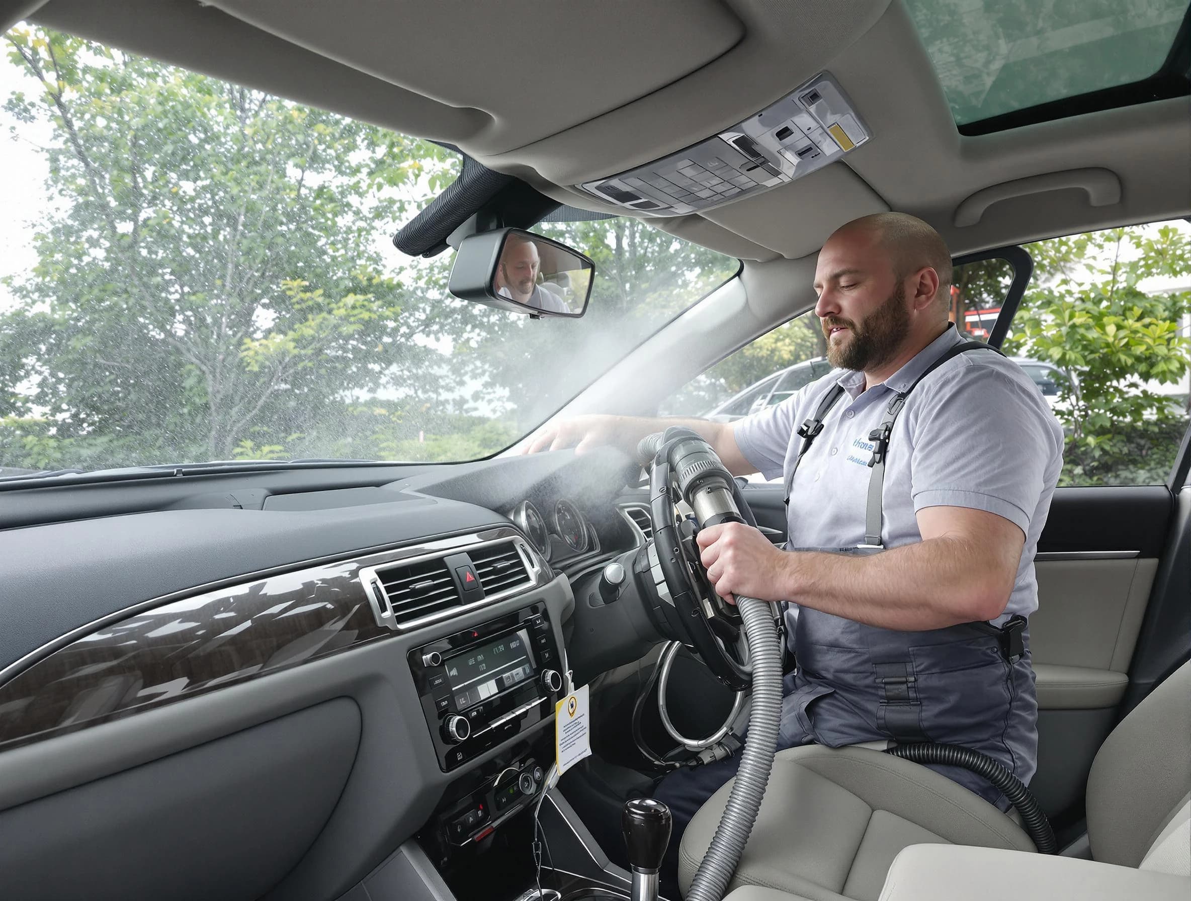 Methuen Town Air Duct Cleaning specialist performing professional car duct cleaning in Methuen Town